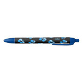 Cute Bubbly Blue Butterflies Monogram Blauwe Inkt Pen (Bodem)