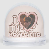 Cute Bubbly I Love My Boyfriend Custom Sneeuwbol (Achterkant)