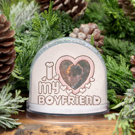 Cute Bubbly I Love My Boyfriend Custom Sneeuwbol