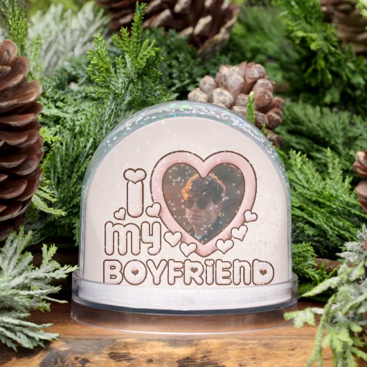 Cute Bubbly I Love My Boyfriend Custom Sneeuwbol (Winter)