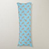 Cute Buck Deer Pattern Brown op Light Blue Lichaamskussen (Voorkant Verticaal)