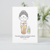 Cute Buddha met een lamp Bedankkaart (Staand voorkant)