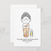 Cute Buddha met een lamp Bedankkaart (Voorkant / Achterkant)