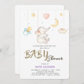 Cute Budget Baby Shower Kaart (Voorkant / Achterkant)
