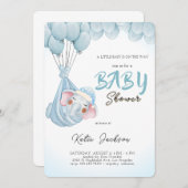 Cute Budget Baby Shower Kaart (Voorkant / Achterkant)