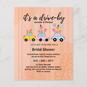 Cute BUDGET drive-by Bridal Shower-uitnodigingen
