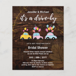 Cute BUDGET drive-by Bridal Shower-uitnodigingen