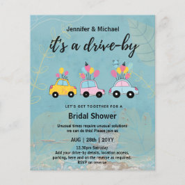 Cute BUDGET drive-by Bridal Shower-uitnodigingen