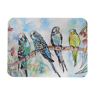 Cute Budgie budgies bird Waterverf Art Magnet Magneet