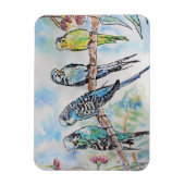 Cute Budgie budgies bird Waterverf Art Magnet Magneet (Verticaal)