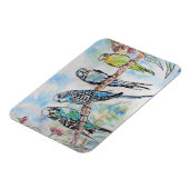 Cute Budgie budgies bird Waterverf Art Magnet Magneet (Linkerzijde)