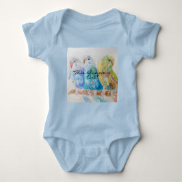 Cute Budgie First Birthday Pastel Bird Baby Birds Romper