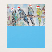 Cute Budgie Merry Kerstmis van ons allemaal kaarts Kaart (Binnenkant ongevouwen)