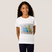 Cute Budgie Whimsical Waterverf Girls T Shirt (Voorkant volledig)