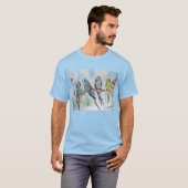 Cute Budgie Whimsical Waterverf Mans T Shirt (Voorkant volledig)