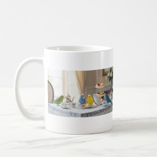 Cute Budgies High Tea Party Parakeet Lover Gift Koffiemok (Links)