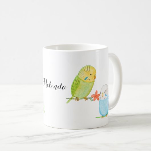 Cute Budgies Parakeet Bird Lover gift Koffiemok (Voorkant rechts)