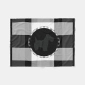 Cute Buffalo Check Schnauzer Dog Black Grey Fleece Deken (Voorkant (Horizontaal))