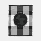 Cute Buffalo Check Schnauzer Dog Black Grey Fleece Deken (Voorkant)