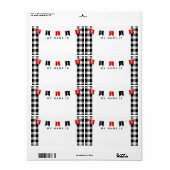 Cute Buffalo geplakt Hallo mijn naam is naamlabels Etiket (Full Sheet)