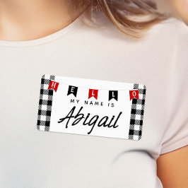 Cute Buffalo geplakt Hallo mijn naam is naamlabels Etiket