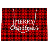 Cute Buffalo geplakt met hartenrood kerst Groot Cadeauzakje (Voorkant)