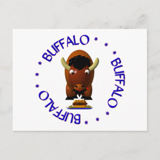 Cute Buffalo met rundvlees op weck en Buffalo Wing Briefkaart
