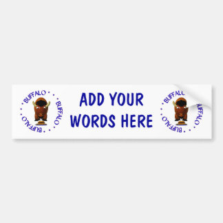 Cute Buffalo met rundvlees op weck en Buffalo Wing Bumpersticker
