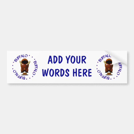 Cute Buffalo met rundvlees op weck en Buffalo Wing Bumpersticker (Voorkant)
