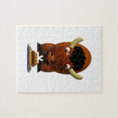 Cute Buffalo met rundvlees op weck en Buffalo Wing Legpuzzel (Horizontaal)