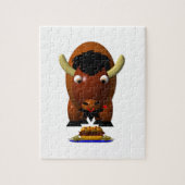 Cute Buffalo met rundvlees op weck en Buffalo Wing Legpuzzel (Verticaal)