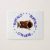 Cute Buffalo met rundvlees op weck en Buffalo Wing Legpuzzel (Horizontaal)