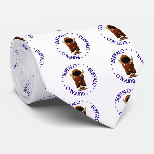 Cute Buffalo met rundvlees op weck en Buffalo Wing Stropdas (Opgerold)