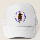 Cute Buffalo met rundvlees op weck en Buffalo Wing Trucker Pet (Voorkant)