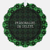 Cute Buffalo Plaid Hartjes Maatwerk Hond Kerst Ornament Kaart (Achterkant)