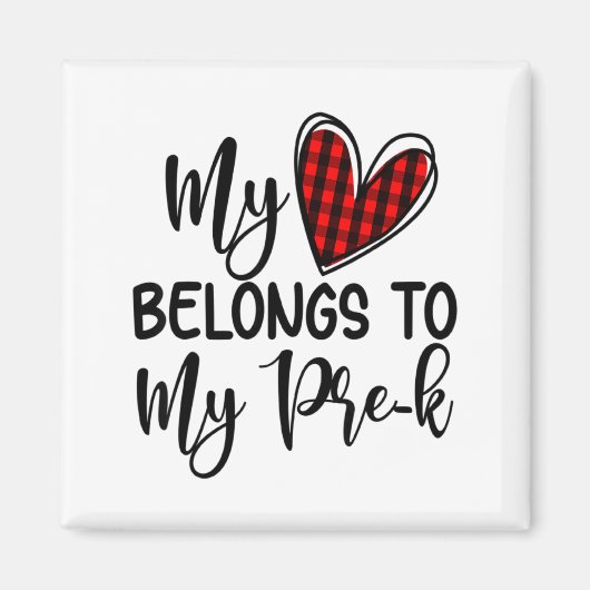 Cute Buffalo Plaid Heart Valentines Day For Pre K  Magneet (Voorkant)
