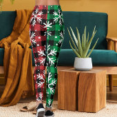 Cute Buffalo Plaid Pattern Snowflakes Christmas Leggings