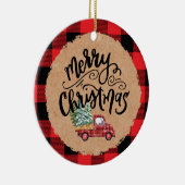 Cute Buffalo Plaid Truck Christmas Ornament (Rechts)