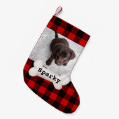 Cute Buffalo Pset Dog Aangepast Kleine Kerstsok (Voorkant (Hangend))