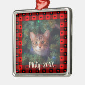 Cute Buffalo Pset - hart - aangepaste kat - kerstm Metalen Ornament (Links)