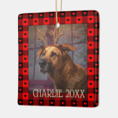 Cute Buffalo Pset Hearts Custom Dog Pet Kerstmis Keramisch Ornament (Links)