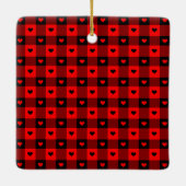 Cute Buffalo Pset Hearts Custom Dog Pet Kerstmis Keramisch Ornament (Achterkant)