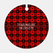 Cute Buffalo Pset Hearts Custom Dog Pet Kerstmis Metalen Ornament (Achterkant)