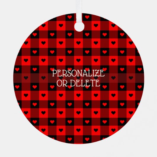 Cute Buffalo Pset Hearts Custom Dog Pet Kerstmis Metalen Ornament (Achterkant)