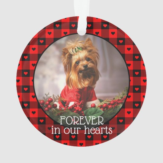 Cute Buffalo Pset Hearts Custom Dog Pet Kerstmis Ornament (achterkant)