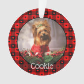 Cute Buffalo Pset Hearts Custom Dog Pet Kerstmis Ornament (voorkant)