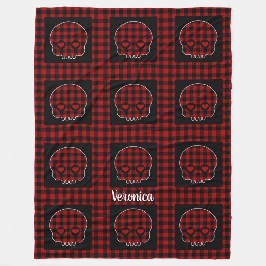 Cute Buffalo Pset Skull Fleece Deken (Voorkant)