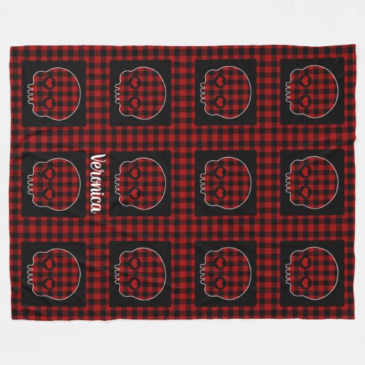 Cute Buffalo Pset Skull Fleece Deken (Voorkant (Horizontaal))