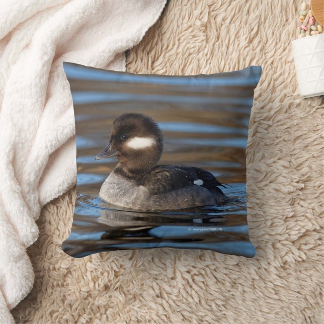 Cute Bufflehead Duck op Sunlit Watts Kussen (Deken)