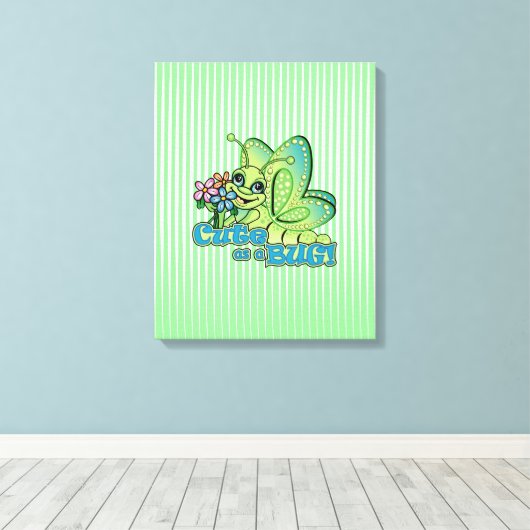 Cute Bug Canvas Afdruk (Insitu (Houten vloer))